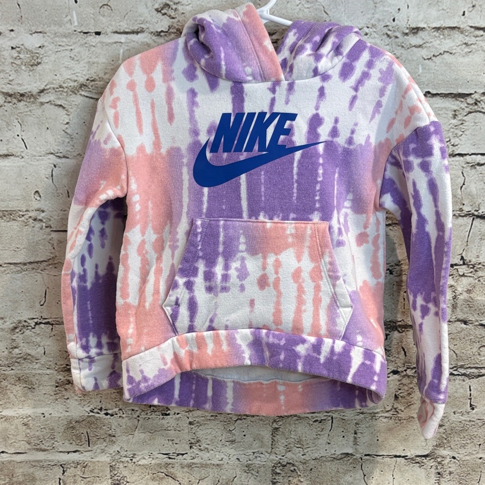 Nike Purple and Pink Tie-Dye Hoodie